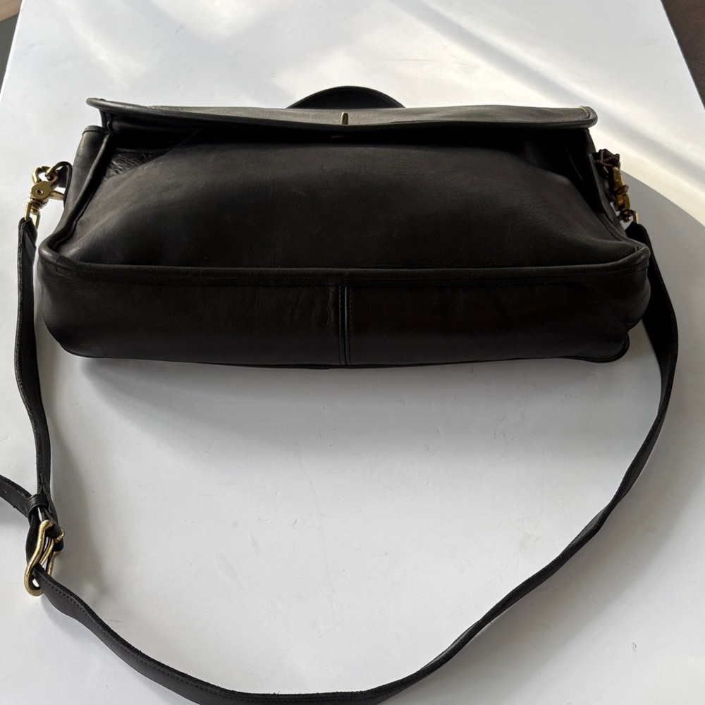 Vintage Coach #5265 Lexington Black Leather Messenger Bag - Picture 8 of 14